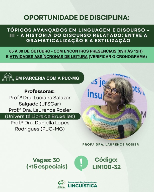Disciplina Tópicos Avançados 1