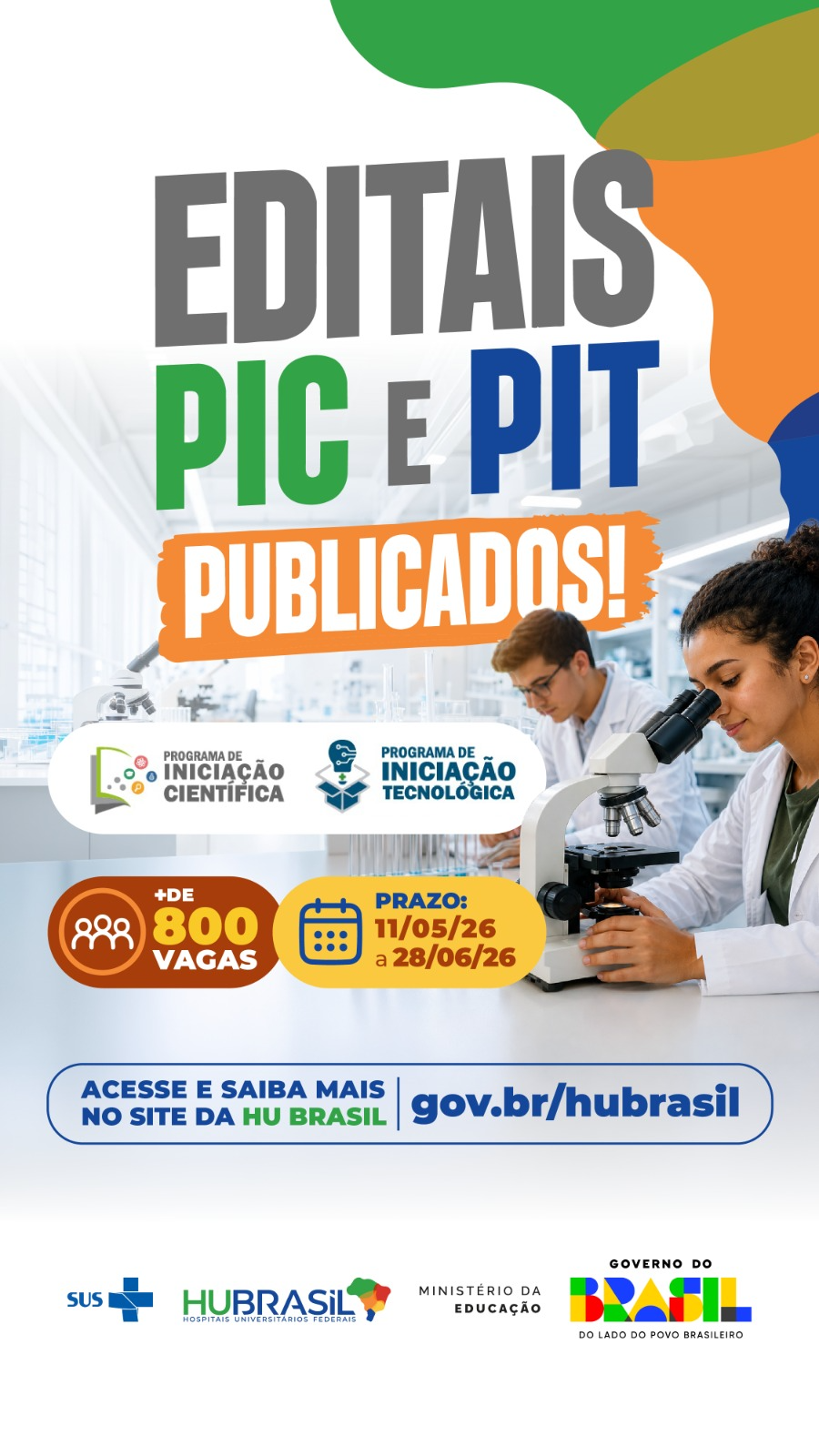Edital de Iniciação Científica e Tecnológica HU-UFSCar HU Brasil.png