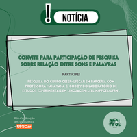 Convite para participação de pesquisa sobre relação entre sons e palavras