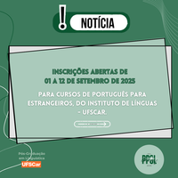 Cursos de português para estrangeiros - semestre 02/2025 - Instituto de Línguas UFSCar