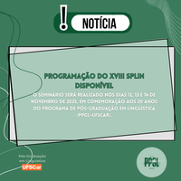Programação do XVIII SPLin disponível