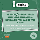 Inscrições de alunos especiais no PPGL -2025/2