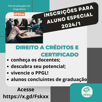 Inscrições para aluno especial semestre 2024-1