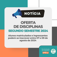 PPGL publica a oferta de disciplinas