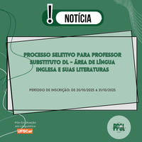 Processo seletivo para professor substituto DL - área de Língua Inglesa e suas Literaturas Processo seletivo para professor substituto DL - área de Língua Inglesa e suas Literaturas