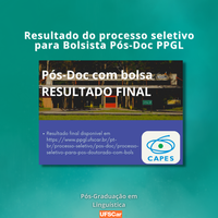 Resultado do processo seletivo para Bolsista Pós-Doc PPGL